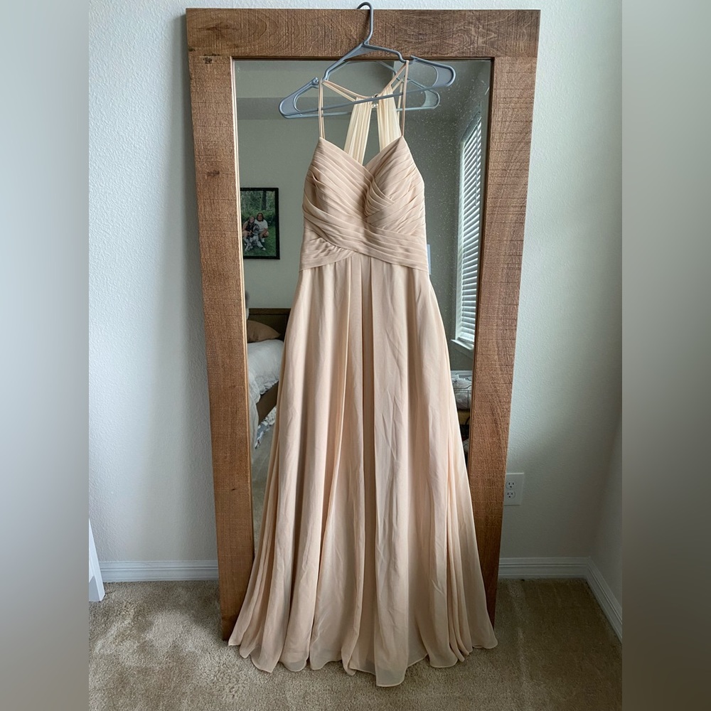 Azazie Champagne/Shell Bridesmaid Dress